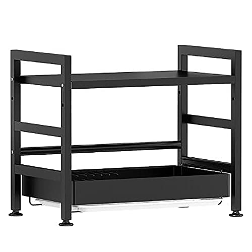 wdjj Zweistufiges Abtropfgestell, Aufbewahrungsregal FüR KüChenbedarf, Verstellbar 55 Mm, mit Abflussbretthalter FüR Utensilienhalter FüR Tropfschalen/Schwarz / 57x35x48cm wdjj Zweistufiges Abtropfgestell, Aufbewahrungsregal FüR KüChenbedarf, Verstellbar 55 Mm, mit Abflussbretthalter FüR Utensilienhalter FüR Tropfschalen/Schwarz / 57x35x48cm von KLHGBH