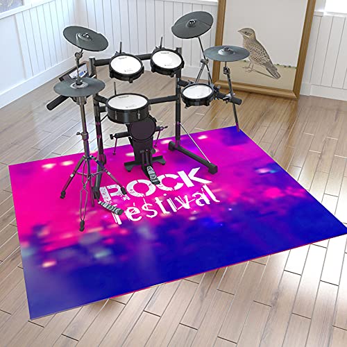 gdt Drum Teppich,Rutschfeste Drum-Matten-Decke FüR Drummer-BüHnen-Performance Rechteck Weich Nicht Verformt StoßFest Langlebig Drum-Kit/B / 140x180cm von KLHGDM