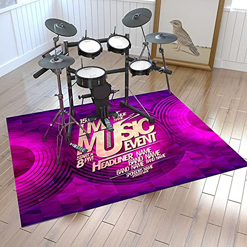 gdt Drum Teppich,Rutschfeste Drum-Matten-Decke FüR Drummer-BüHnen-Performance Rechteck Weich Nicht Verformt StoßFest Langlebig Drum-Kit/D / 140x180cm von KLHGDM