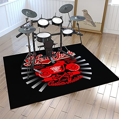 gdt Drum Teppich,Schalldichte Decke Absorptionsmatte,FüR Snare Drum Kit E-Drum Jazz Drum Musikinstrument Matte Heimtrainingsklasse Rutschfeste Teppiche/D / 140x180cm von KLHGDM