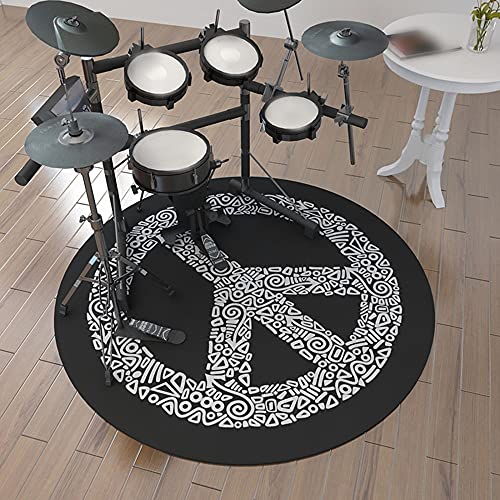 gdt Runder Drum Rug Drum Teppich,Rutschfeste Schallschutzdecke Professioneller Drum Teppich Absorptionsmatte FüR Bass Drum Snare Und Musical Drum Mat Rugs/A/M von KLHGDM