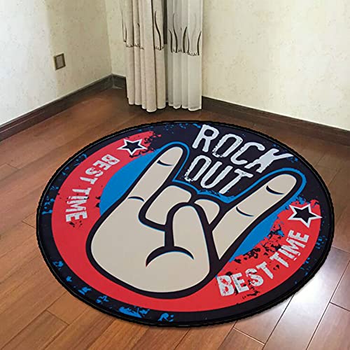 gdt Teppich Drum Matte,Rundwaschbare Schallschutzdecke,Dekoration Proberaum Piano Room Rock Band Shock Absorber Drum Mats/C / 120cm von KLHGDM