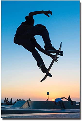 KLHWR Wandbild 40x60cm Rahmenlos Skateboard Extremsport Poster Leinwand Wandbild Kunstdruck Skateboard Bild Boy Room Decor von KLHWR