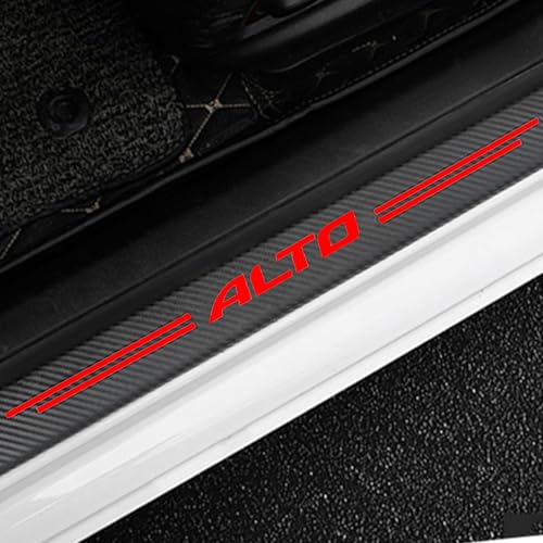 4 Stück Auto Einstiegsleisten Schutz, für Suz-uki Alto Auto Kohlefaser Türschweller Schutz mit Logo Aufkleber Kantenschutz,Red 4 Stück Auto Einstiegsleisten Schutz, für Suz-uki Alto Auto Kohlefaser Türschweller Schutz mit Logo Aufkleber Kantenschutz,Red von KLHYWEN