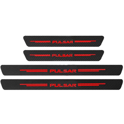 4 Stück Kohlefaser Einstiegsleisten Schutz für NIS-san Pulsar, Auto Türschweller Kratzschutz Abdeckung Protector Pedal Aufkleber,Red 4 Stück Kohlefaser Einstiegsleisten Schutz für NIS-san Pulsar, Auto Türschweller Kratzschutz Abdeckung Protector Pedal Aufkleber,Red von KLHYWEN