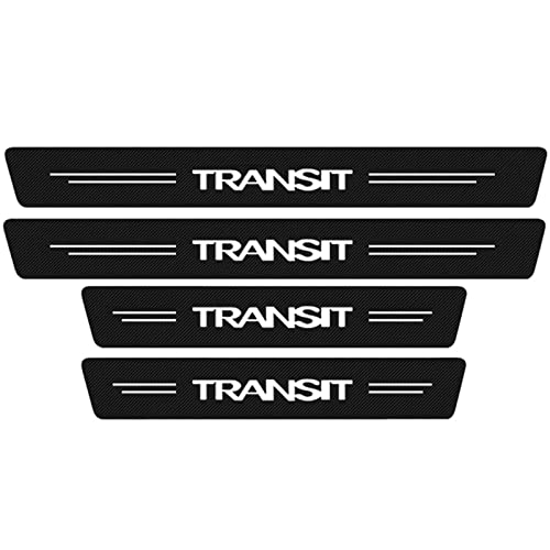 KLHYWEN 4 Stück Auto Einstiegsleisten Schutz, für Fo-rd Transit Auto Kohlefaser Türschweller Schutz mit Logo Aufkleber Kantenschutz,White von KLHYWEN
