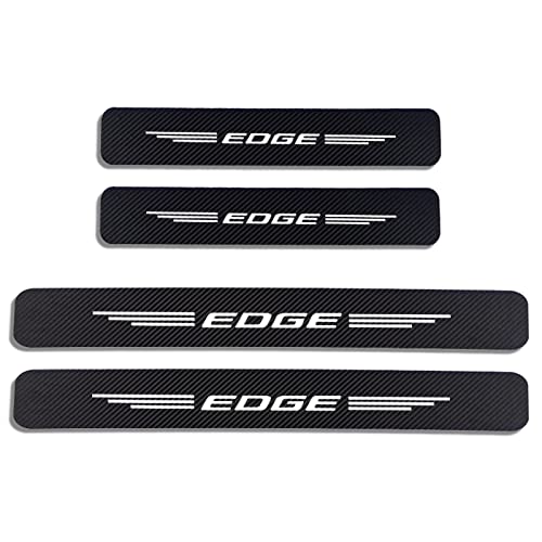 KLHYWEN 4 Stück Kohlefaser Einstiegsleisten Schutz für Fo-rd Edge, Auto Türschweller Kratzschutz Abdeckung Protector Pedal Aufkleber,White von KLHYWEN