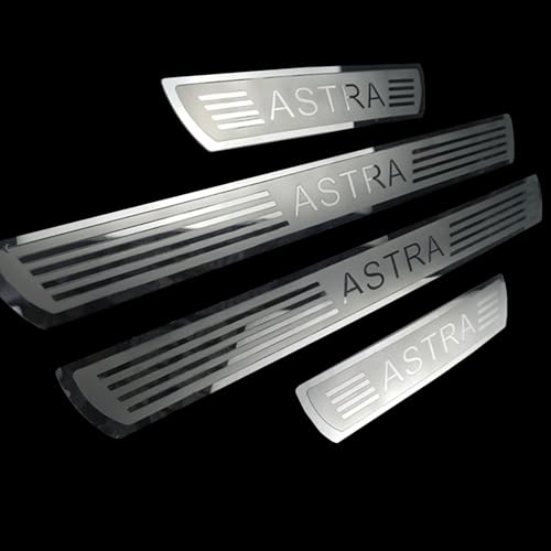 KLHYWEN Auto Edelstahl Einstiegsleisten Für Op-EL Vauxhall Astra G H J K GTC 2010-2020 Tuning Zubehör 4 STÜCKE Auto Scuff Plate Türschwelle Sill Aufkleber,Silver von KLHYWEN
