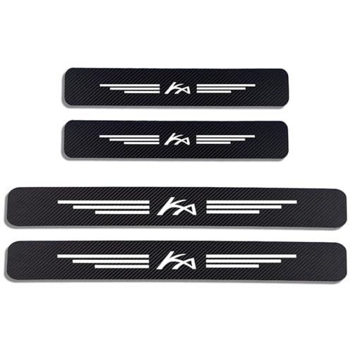 KLHYWEN Auto Kohlefaser Einstiegsleisten Für Fo-rd KA Tuning Zubehör 4 STÜCKE Auto Scuff Plate Türschwelle Sill Aufkleber,White von KLHYWEN