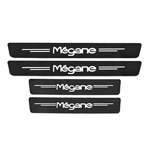 KLHYWEN Auto Kohlefaser Einstiegsleisten Für Renault Megane 2 3 Scenic 4 1 Tuning Zubehör 4 STÜCKE Auto Scuff Plate Türschwelle Sill Aufkleber,White von KLHYWEN