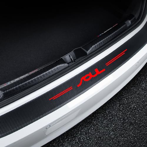 KLHYWEN Auto Kohlefaser Stoßstangenschutz Heckstoßstange Ladekantenschutz, für K-ia Soul Anti Scratch Aufkleber Styling ZubehöR,Red von KLHYWEN