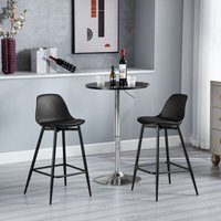Barhocker 2er Set, Küchenhocker mit Rückenlehne Fußstütze, Barstühle pp, Tresenhocker Bistrohocker mit Metallbeinen, für Küche Bars Esszimmer von KLIHOME