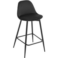 1x Barhocker, Küchenhocker mit Rückenlehne Fußstütze, Barstühle Samt, Tresenhocker Bistrohocker mit Metallbeinen, für Küche Bars Esszimmer 1x Barhocker, Küchenhocker mit Rückenlehne Fußstütze, Barstühle Samt, Tresenhocker Bistrohocker mit Metallbeinen, für Küche Bars Esszimmer von KLIHOME