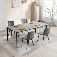 Klihome - 4er Set Esszimmerstühle Küchenstühle mit Samt Gepolstertem Sitz Polsterstuhl mit Rückenlehne Metallbeinen, für Küche, Esszimmer, von KLIHOME