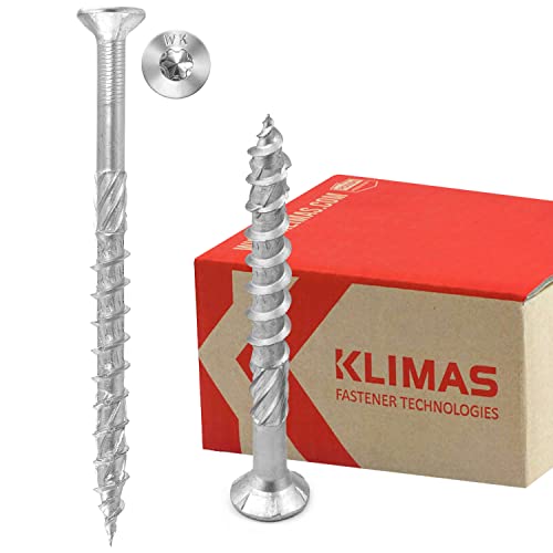 KLIMAS Holzschrauben Torx - Spanplattenschrauben Weiß - Senkkopfschrauben - Terrassenschrauben - Universalschrauben - Dachkonstruktion Schrauben Set - Holzschrauben 10x140 mm 50 Stück von KLIMAS