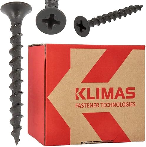 KLIMAS Schnellbauschrauben Senkkopf | Schrauben für Rigips Gipskarton Selbstschneidend Gipsplatten GK Trockenbau Dübel Grobgewinde Universalschrauben Set PH2 Holzwerkstoffe (3,5 x 25 mm 1000 Stück) von KLIMAS