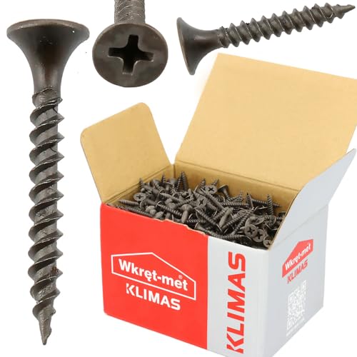 KLIMAS Schnellbauschrauben Senkkopf | Schrauben für Rigips Gipskarton Selbstschneidend Gipsplatten GK Trockenbau Dübel Grobgewinde Universalschrauben Set PH2 Metallprofile (3,5 x 35 mm 1000 Stück) von KLIMAS