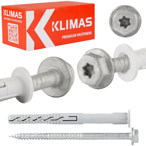 Schrauben Holzgewinde Torx Spreizdübel mit Kragen 4-fach-Spreizung 10x180 von KLIMAS