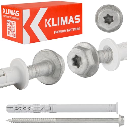 Schrauben Holzgewinde Torx Spreizdübel mit Kragen 4-fach-Spreizung 12x140 von KLIMAS