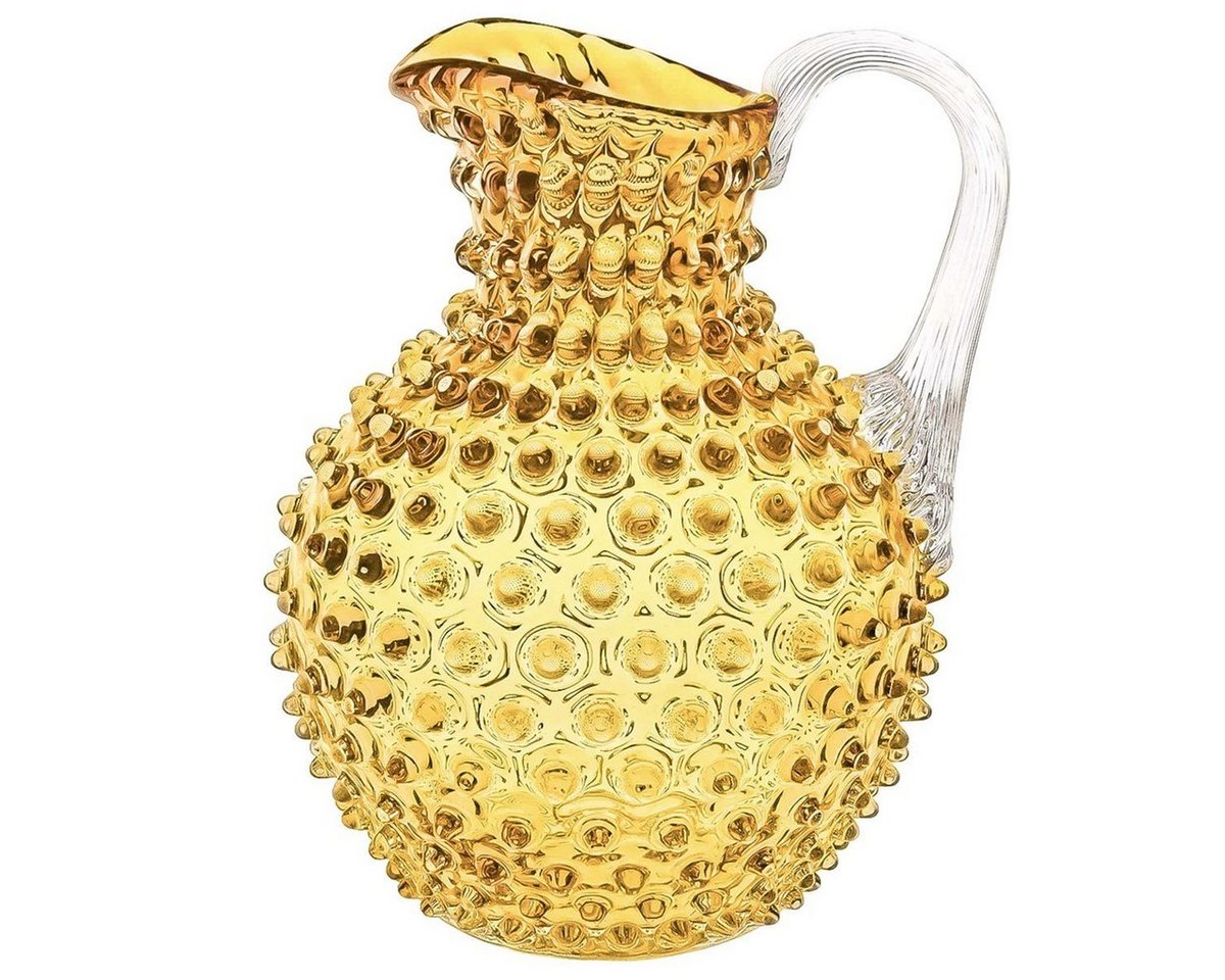 KLIMCHI Wasserkrug für 2 Liter, Hobnail Krug aus mundgeblasenem Glas mit Nuppenstruktur von KLIMCHI