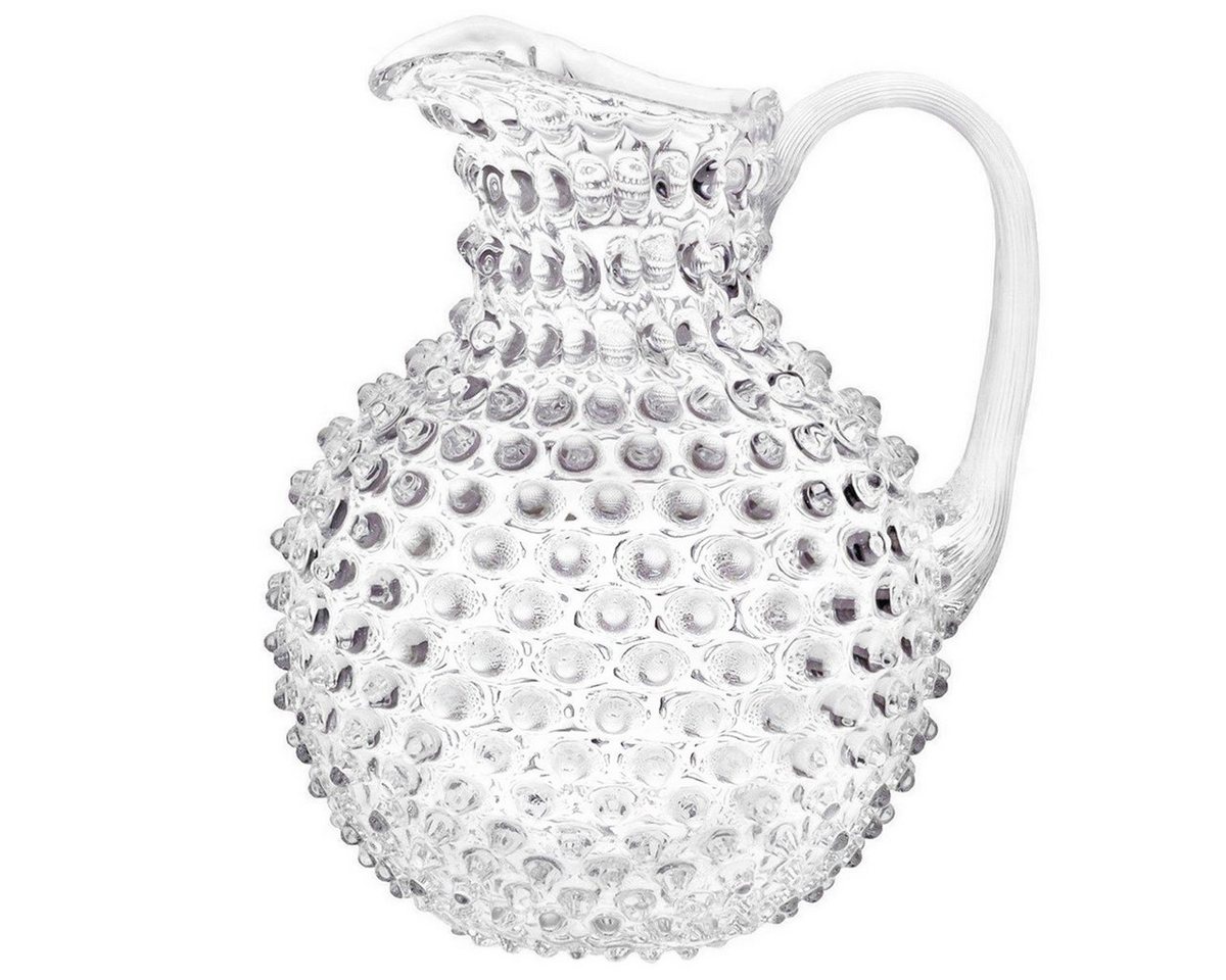 KLIMCHI Wasserkrug für 2 Liter, Hobnail Krug aus mundgeblasenem Glas mit Nuppenstruktur von KLIMCHI