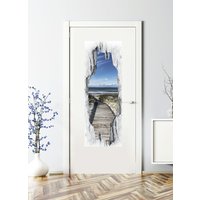 3D-Tür-Sticker Strand nordisch von KLINGEL DE