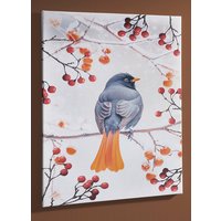 Bild Vogel des Jahres 2025 Hausrotschwanz auf Leinwand von KLINGEL DE