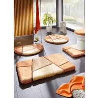 Farbenfrohe Badgarnitur mit rutschhemmender Rückseite von KLINGEL DE