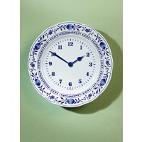 Keramik-Wanduhr mit klassischem Zwiebelmuster von KLINGEL DE