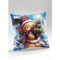 Kissenbezug "Teddybär mit Tannenbaum" von KLINGEL DE