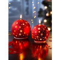 LED-Kerzen mit Sternen-Motiv, 2er-Set von KLINGEL DE