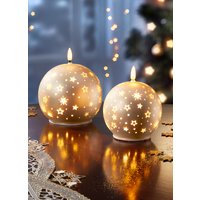 LED-Kerzen mit Sternen-Motiv, 2er-Set von KLINGEL DE
