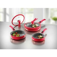 Profi-Pfannen-Set, 7-teilig, mit innovativen Standdeckeln Profi-Pfannen-Set, 7-teilig, mit innovativen Standdeckeln von KLINGEL DE