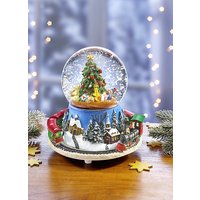 Schneekugel mit Melodie und fahrender Eisenbahn von KLINGEL DE