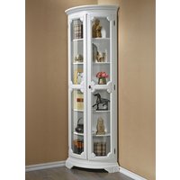 Teilmassive Eckvitrine mit gebogenen Glastüren mit Schloss von KLINGEL DE