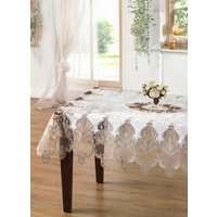 Tischdecke oder Kissenbezug mit filigran gearbeiteten Motiven von KLINGEL DE