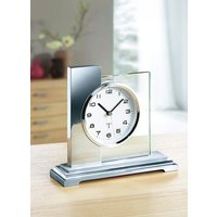 Tischuhr mit gebürstetem Metallgehäuse von KLINGEL DE