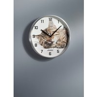 Wanduhr Katze mit Aluminium-Gehäuse von KLINGEL DE
