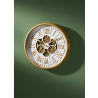 Wanduhr mit sichtbaren Zahnrädern von KLINGEL DE