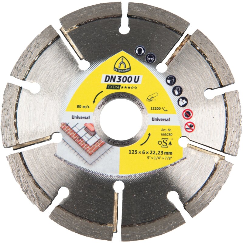 Diamant-Fugenfräser DN 300 U für Winkelschleifer für Estrich, Putz, Gasbeton 125 x 6 x 22,23 mm Diamant-Fugenfräser DN 300 U für Winkelschleifer für Estrich, Putz, Gasbeton 125 x 6 x 22,23 mm von Klingspor AG