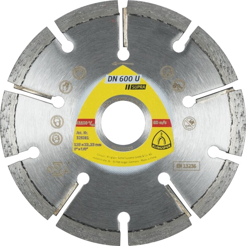 Diamant-Fugenfräser DN 600 U für Winkelschleifer für Estrich, Putz, Gasbeton 80 x 6 x 22,23 mm Diamant-Fugenfräser DN 600 U für Winkelschleifer für Estrich, Putz, Gasbeton 80 x 6 x 22,23 mm von Klingspor AG