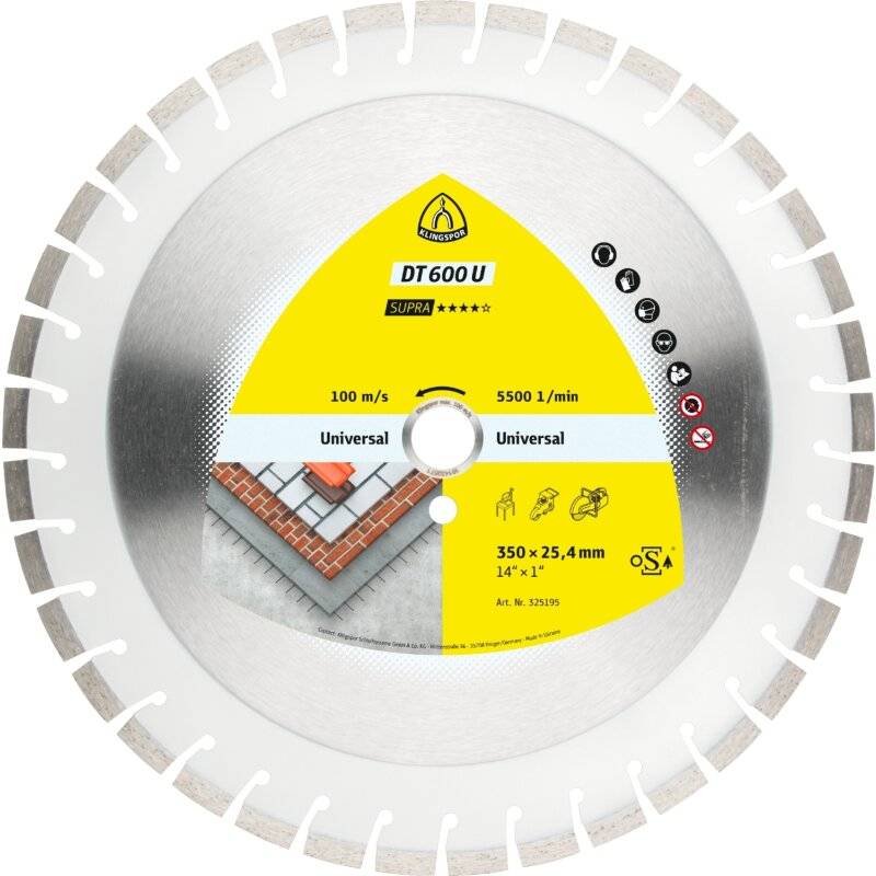 Diamantgroßtrennscheibe DT 600 U Supra für Beton Kalksandstein Kurzverzahnung 300 x 2,8 x 25,4 mm von Klingspor AG