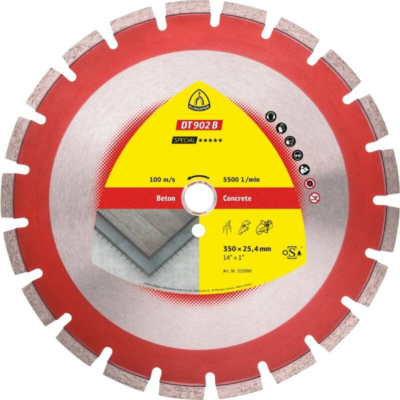 Diamantgroßtrennscheibe DT 902 B Special für Altbeton und Altbeton armiert Engverzahnung 500 x 3,7 x 25,4 mm von Klingspor AG