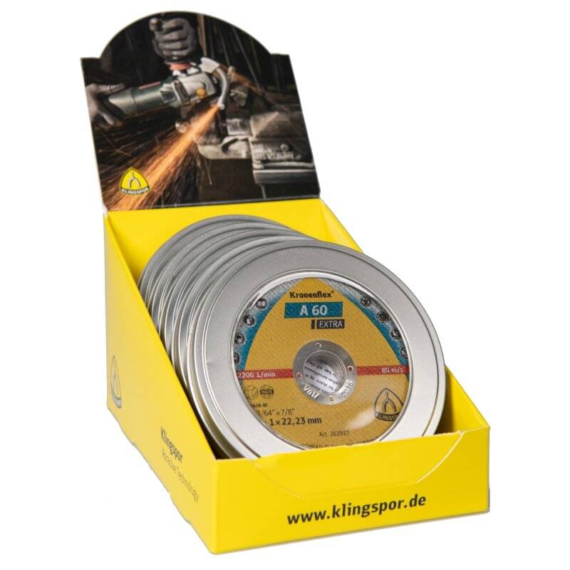 Kronenflex® Trennscheiben A 60 EX 115 x 1 x 22,23 mm gerade 5x10 Stück in Thekendisplay von Klingspor AG