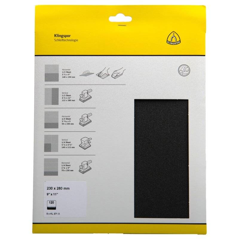 Schleifbogen KL 371 X für Metall universal 230 x 280 mm Körnung 40 - 5 Stück von Klingspor AG