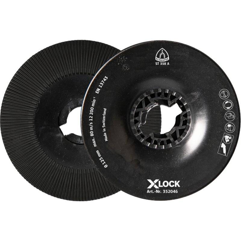 Stützteller ST 358 gerippt hart 125 mm für Fiberscheiben mit Aufnahme X-LOCK von Klingspor AG