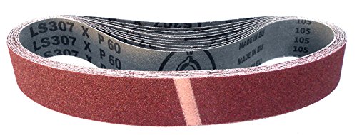 Klingspor Schleifband LS307X – 40 x 760 mm – Körnung P220 – 10 Stück – für Holz & Metall – reißfeste halbflexible Gewebeunterlage – Profi-Schleifbänder für Rohrbandschleifer von KLINGSPOR