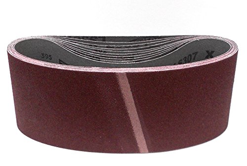 Klingspor Schleifband LS307X – 100 x 610 mm – Körnung P40 – 10 Stück – für Holz & Metall – reißfeste halbflexible Gewebeunterlage – Profi-Schleifbänder für Handbandschleifer von KLINGSPOR