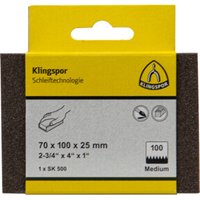 Klingspor SK 500 Schleifklotz, Korund Korn 150 70 x 100 x 25 mm, SB-verpackt im Reiter Klingspor SK 500 Schleifklotz, Korund Korn 150 70 x 100 x 25 mm, SB-verpackt im Reiter von KLINGSPOR