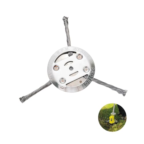 KLINNA 3 Kopf 150mm Unkrautbürste für Rasentrimmer, Robuster Freischneider Aufsatz aus Stahldraht, Langlebiger Unkrautbürste für Akku Freischneider zur Fugenreinigung im Garten von KLINNA